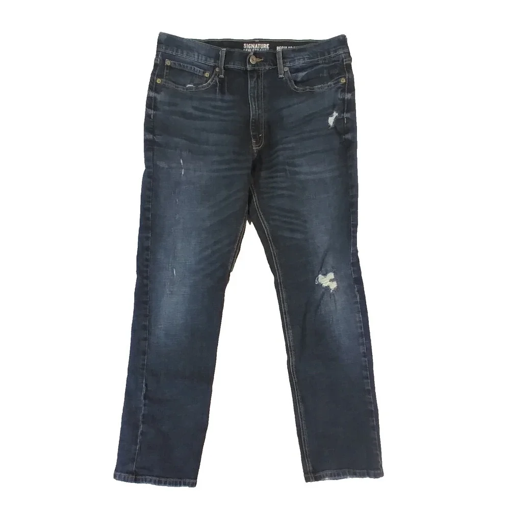 Levi's Signature jeans mens 36x30 blue Flex stretch denim pants regular straight